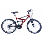 Ficha técnica e caractérísticas do produto Bicicleta Aro 20 M.Full Susp Max 240 18V.Vermelho C/ Preto Dalannio Bike
