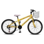 Ficha técnica e caractérísticas do produto Bicicleta Aro 20 Magie 7v Amarelo Kyklos - Amarelo
