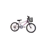 Ficha técnica e caractérísticas do produto Bicicleta Aro 20 Mtb 18 Marchas Charme Feminino com Cestão Violeta Athor Bike