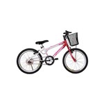 Ficha técnica e caractérísticas do produto Bicicleta Aro 20 Mtb Sem Marcha Charme Feminina com Cestão Vermelha Athor Bike