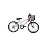 Bicicleta Aro 20 Mtb Sem Marcha Charme Feminina com Cestão Violeta Athor Bike