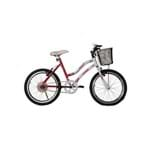 Bicicleta Aro 20 Mtb Sem Marcha Melissa Feminina com Cestão Vermelha Athor Bike