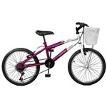 Ficha técnica e caractérísticas do produto Bicicleta Aro 20 Serena 7 Marchas - Master Bike - Violeta com Branco