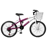 Ficha técnica e caractérísticas do produto Bicicleta Aro 20 Serena Plus Violeta com Branco Feminina com Marchas - Master Bike