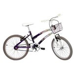 Bicicleta Aro 20 Track & Bikes Cindy C/ Cesta - Roxo/Branco