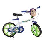 Ficha técnica e caractérísticas do produto Bicicleta Aro 14 Bandeirante Buzz Lightyear - Branco/Verde/Azul