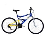 Bicicleta Aro 14 Caloi KTX com 21 Marchas e Full Suspension - Azul