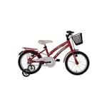 Bicicleta Aro 16 Bliss Feminina com Cestinha Vermelha Athor Bike