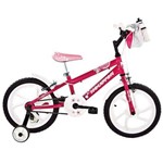 Bicicleta Aro 16 Houston Tina com Bolsa e Capacete - Rosa