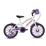 Bicicleta Aro 16 Infantil Feminina Next Branca com Cesta Mormaii
