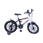 Bicicleta Aro 16 M. Kids Preta/Branco C/ Ac Preto Dalannio Bike