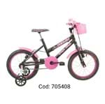 Bicicleta Aro 16 Mini Lady Feminina (Preto e Rosa)