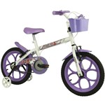 Ficha técnica e caractérísticas do produto Bicicleta Aro 16 Pinky Branco Lilás Track Bikes
