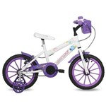 Ficha técnica e caractérísticas do produto Bicicleta Aro 16 Sweet Girl com Cesta Mormaii - Branco e Lilás