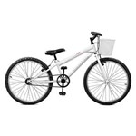 Ficha técnica e caractérísticas do produto Bicicleta Aro 24 Feminina Serena Branco Master Bike Sem Marchas