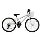 Ficha técnica e caractérísticas do produto Bicicleta Aro 24 Feminina Serena Plus 21 Marchas Branco Master Bike