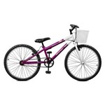 Ficha técnica e caractérísticas do produto Bicicleta Aro 24 Feminina Serena Violeta com Branco Master Bike Sem Marchas