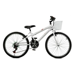 Ficha técnica e caractérísticas do produto Bicicleta Aro 24 Serena Plus 21 Marchas Branco Master Bike