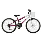 Ficha técnica e caractérísticas do produto Bicicleta Aro 24 Serena Plus 21 Marchas - Master Bike - Violeta com Branco