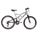 Ficha técnica e caractérísticas do produto Bicicleta Aro 26 24 Marchas Big Rider Full Suspension Prata - Mormaii