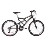 Ficha técnica e caractérísticas do produto Bicicleta Aro 26 24 Marchas Big Rider Full Suspension Preta - Mormaii