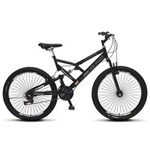 Ficha técnica e caractérísticas do produto Bicicleta Aro 26 Full-s GPS Aero Dupla Suspensão 72 Raias - Preto