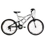 Ficha técnica e caractérísticas do produto Bicicleta Aro 26 Mormaii Big Rider com Full Suspension e 24 Marchas - PRATA