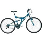 Ficha técnica e caractérísticas do produto Bicicleta Aro 26 Polimet Kanguru com Suspensão Dupla e 18 Marchas - Azul