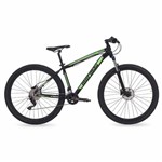 Ficha técnica e caractérísticas do produto Bicicleta Aro 29 Mountain Bike Venice 4.0 Mormaii Alumínio + Shimano + Suspensão Preto-verde