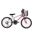 Ficha técnica e caractérísticas do produto Bicicleta Athor Aro 20 Mtb 18/M Charmy Feminino C/ CESTÃO - Rosa