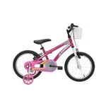 Bicicleta Athor Aro 16 Baby Girl Feminino com Cestinha Rosa