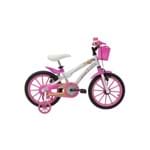 Ficha técnica e caractérísticas do produto Bicicleta Athor Aro 16 Baby Lux Feminino com Cestinha Branca com Kit Rosa