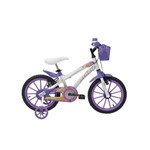 Ficha técnica e caractérísticas do produto Bicicleta Athor Aro 16 Baby Lux Feminino com Cestinha Branca com Kit Violeta