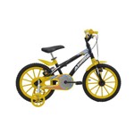 Ficha técnica e caractérísticas do produto Bicicleta Athor Aro 16 Baby Lux Masculino Preta com Kit Amarelo