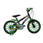 Bicicleta Athor Aro 16 Baby Lux Masculino Preta com Kit Verde