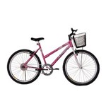 Ficha técnica e caractérísticas do produto Bicicleta Athor Aro 26 Mtb S/M Model Feminino C/ Cestão - Rosa