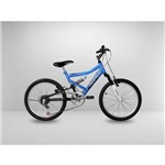 Ficha técnica e caractérísticas do produto Bicicleta Azul Aro 20 Status Full Suspension 6V