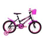 Ficha técnica e caractérísticas do produto Bicicleta Cairu Aro 16 com Cesta Feminina C-High Preto com Rosa