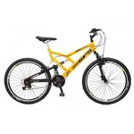 Ficha técnica e caractérísticas do produto Bicicleta Colli Dp. Susp. A.26 36R 21M V-Brake - Amarelo