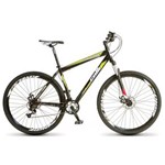 Ficha técnica e caractérísticas do produto Bicicleta Colli Force One Mtb. A29 36 Raias Freios Á Disco 21M. Shimano - Preto/ Verde