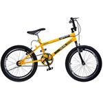 Ficha técnica e caractérísticas do produto Bicicleta Cross Free Ride Aro 20, 36 Raias  Guidão Trolhão Freio Vee Break e Raios Preto, Amarelo.