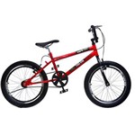 Ficha técnica e caractérísticas do produto Bicicleta Cross Free Ride Aro 20, 36 Raias Guidão Trolhão Freio Vee Break e Raios Preto, Vermelha.