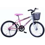 Ficha técnica e caractérísticas do produto Bicicleta Dalannio Bike Feminina Aro 20 Melissa com Cestinha Branco e Rosa