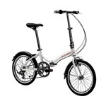 Ficha técnica e caractérísticas do produto Bicicleta Dobrável Rio Aro 20 6 Marchas Prata Durban