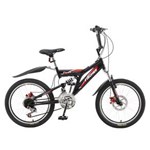 Ficha técnica e caractérísticas do produto Bicicleta Fast Boy Aro 20 Preta ou Vermelha 18 Velocidades - Fischer