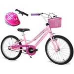 Ficha técnica e caractérísticas do produto Bicicleta Feminina Aro 20 Bella com Capacete Rosa e Bomba de Ar