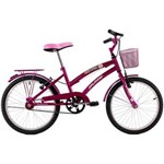 Ficha técnica e caractérísticas do produto Bicicleta Feminina Aro 20 com Cestinha Susi Rosa Verniz