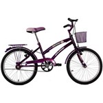 Ficha técnica e caractérísticas do produto Bicicleta Feminina Aro 20 com Cestinha Susi Violeta