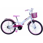 Ficha técnica e caractérísticas do produto Bicicleta Feminina Aro 20 Fashion com Cestinha Branco e Rosa - Dalannio Bike