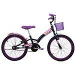 Bicicleta Feminina Aro 20 Fashion High com Cestinha Preta